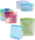 Stasher Silicone Reusable Food Storage Bags, 6-Pack, Reusable Freezer Bags, Microwave, Dishwasher, Oven Safe, Sous Vide, Premium Lunch Containers, Eco Friendly, Food-safe Silicone Snack Bag, Tie Dye | Reusable Food Bag