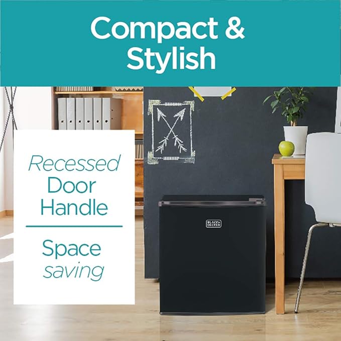 BLACK+DECKER BCRK17B Compact Refrigerator Energy Star Single Door Mini Fridge with Freezer, 1.7 Cubic Feet, Black & Keurig® K-Supreme Single Serve K-Cup Pod Coffee Maker, MultiStream Technology, Black