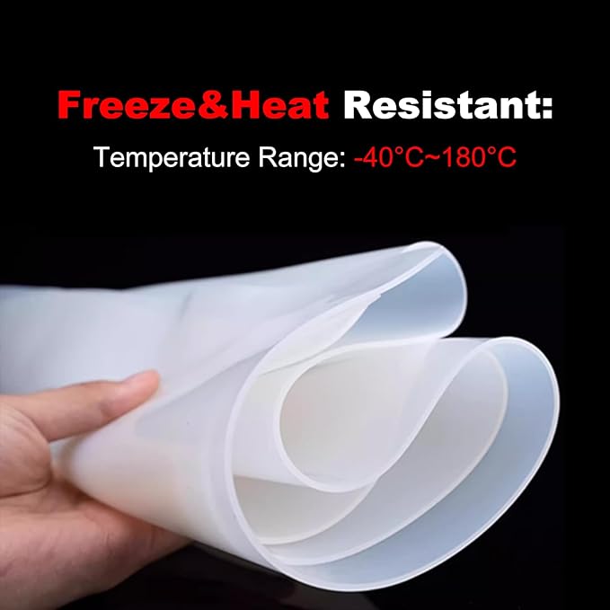 White Silicone Rubber Sheet Silicone Mat Extra Large Mats for Crafts Jewelry Casting Resin Moulds DIY Gaskets and Seals 500x500x5mm