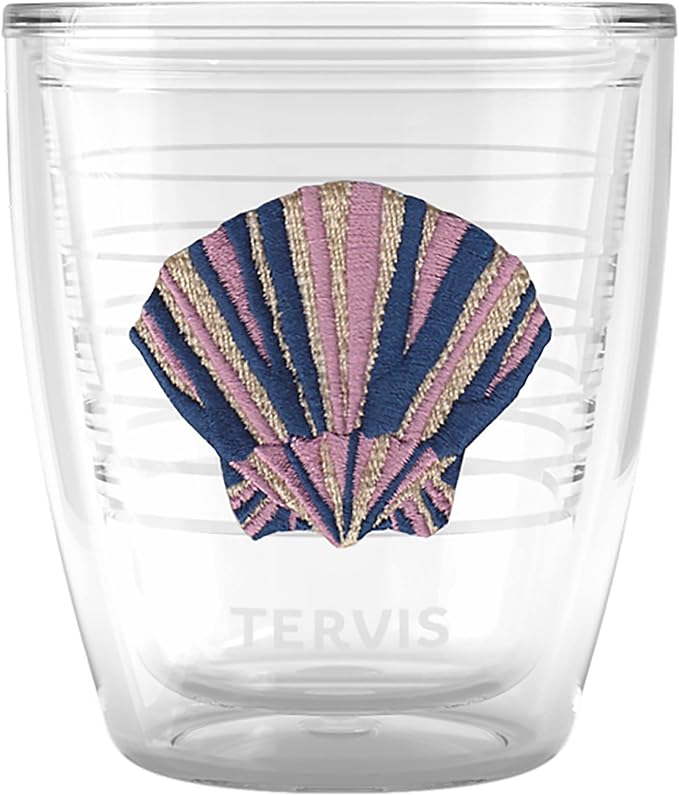 Tervis Beachcomber Collection Scallop Shell Made in USA Double Walled Insulated Tumbler Travel Cup Keeps Drinks Cold & Hot, 12oz, Scallop Shell