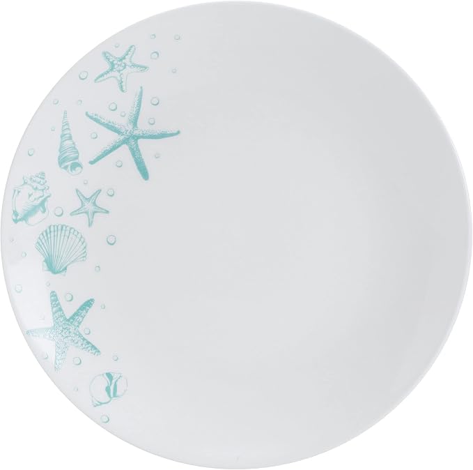 Studio Nova Tahiti Coastal 12 Piece Dinnerware Set, Service for 4, Multicolored Stoneware Plates and Bowls with Vibrant Coastal Design for Everyday Dining