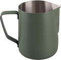 Milk Frothing Jug, 304 Stainless Steel Steaming Pitcher Latte Art Frothing Cup with Inner Scale for Making Coffee Cappuccino (Dark Green)