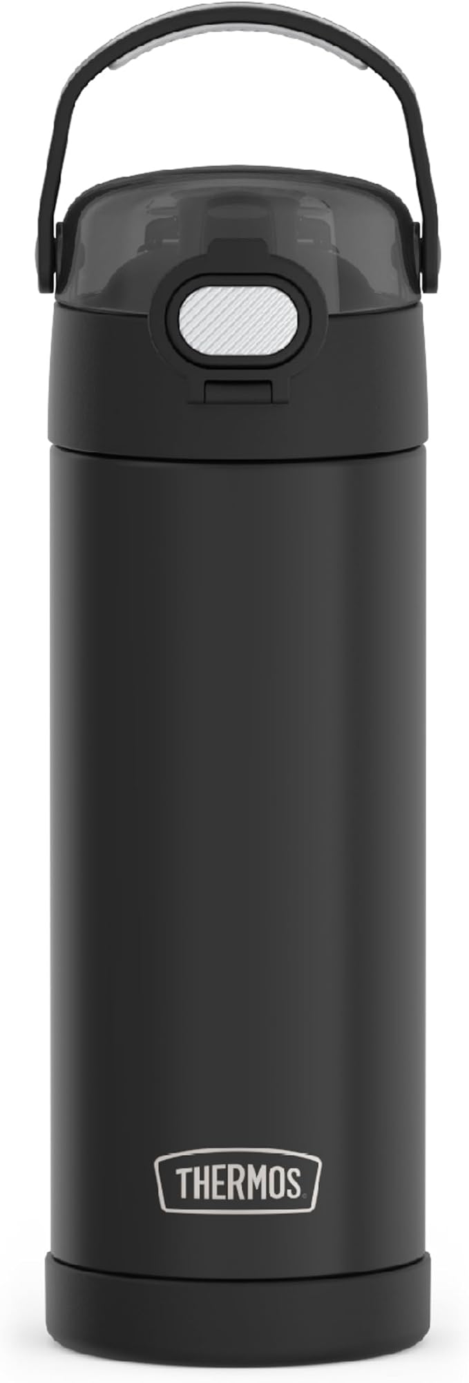 THERMOS FUNTAINER 16 Ounce Stainless Steel Vacuum Insulated Bottle with Wide Spout Lid, Black Matte