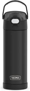 THERMOS FUNTAINER 16 Ounce Stainless Steel Vacuum Insulated Bottle with Wide Spout Lid, Black Matte