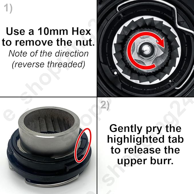 Upper & Lower Precision Fit Conical Burrs for Sage/Breville Barista Coffee Grinders – Compatible with Adjustable Burr Models Only