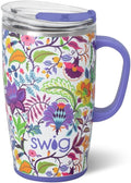 Swig Life 18oz Travel Mug, Insulated Tumbler with Handle and Lid, Travel Coffee Mug, Cup Holder Friendly, Stainless Steel 18 oz Tumbler, Reusable Insulated with Lid (Mystique)