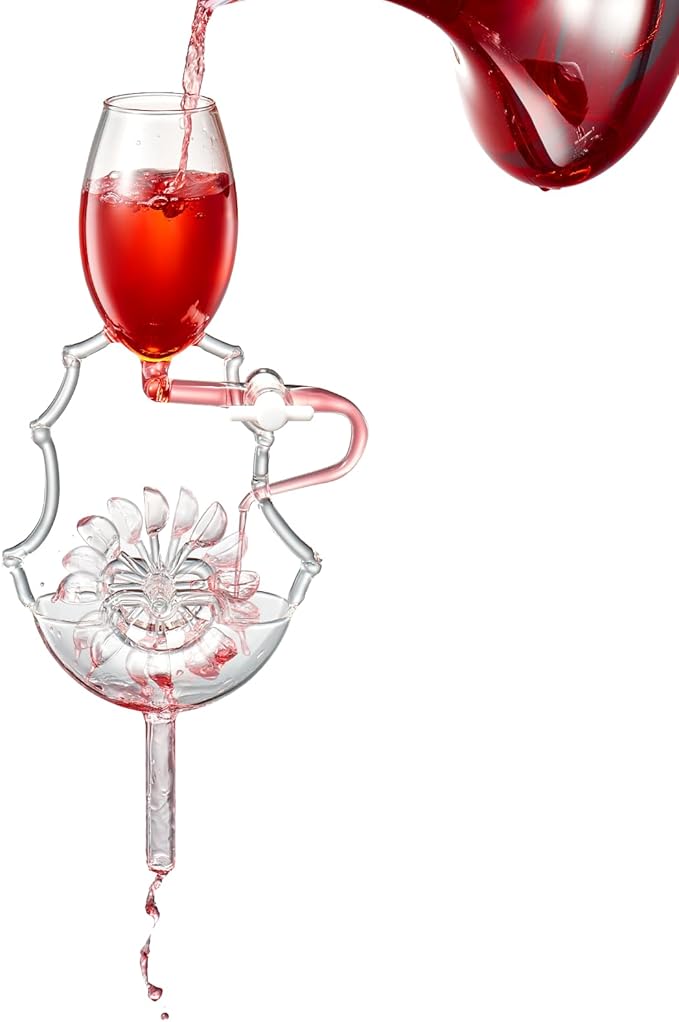 Italian Wheel Wine Aerator, Italian Design Wine Decanter, Moving Wheel Aerator Pourer, Red & White In Bottle Aerators, Makes Your Wines Taste Better, Whiskey & Spirits Gifts, Areadivino Aerator