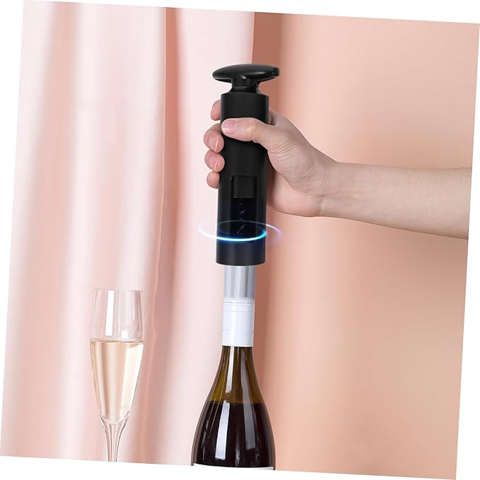6pcs Wine Accessory Set Black Wine Opener Vacuum Stoppers and Decanter for Freshness and Elegance and Parties