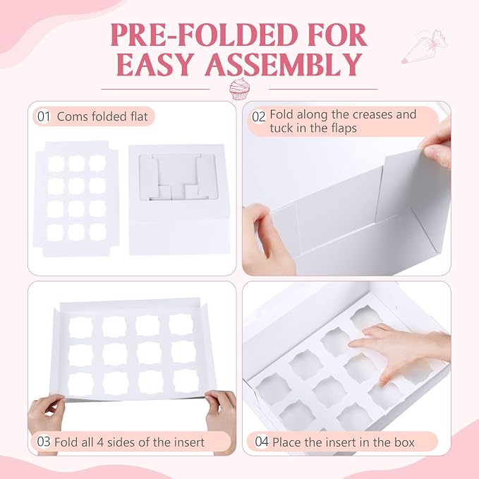 15 Pack Dessert Shooter Box with Window, Holds 12 Count 5 oz Square or Round Cups, Disposable Dessert Carrier for Party & Catering, 12.8 x 8.8 x 5.5 Inch