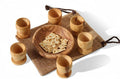 Olive Wood Communion Set, 6 Mini Cups & Plate – Family Worship Kit Handmade in Bethlehem – Traditional Holy Land Gift – Authentic Christian Decor