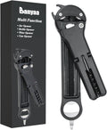 7 in 1 Jar Opener Bottle Opener and Wine Opener for Seniors with Arthritis, Weak Hands, Multi Retractable Magnetic Can Opener, Original Kitchen Lid Opener Tool (Black)