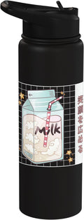 Japanese Milk Carton Soft Drink Aesthetic Vaporwave Stainless Steel Insulated Water Bottle