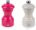 Peugeot Bistro Pepper and Salt Mill Set, 4in - Essential Kitchen Tools with Adjustable Grinding Precision, Beechwood Mills - Enhance Flavors in Everyday Cooking (Pink/Ivory)