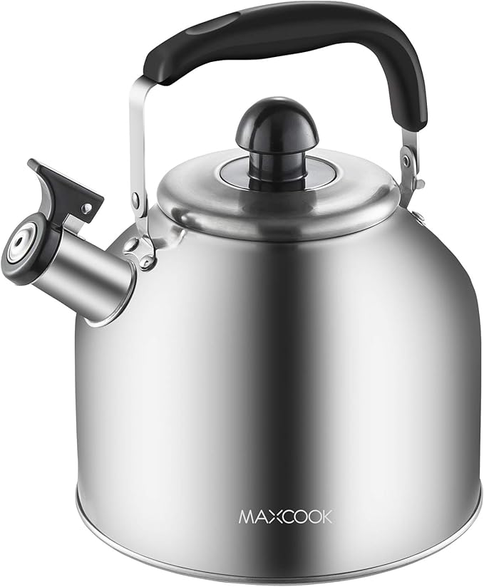 4.2 Quart/4L Stainless Steel Whistling Tea Kettle,Brushed Satin, Suitable to Boiling Water & Tea on Induction Stove, Gas Stove Top Teapot
