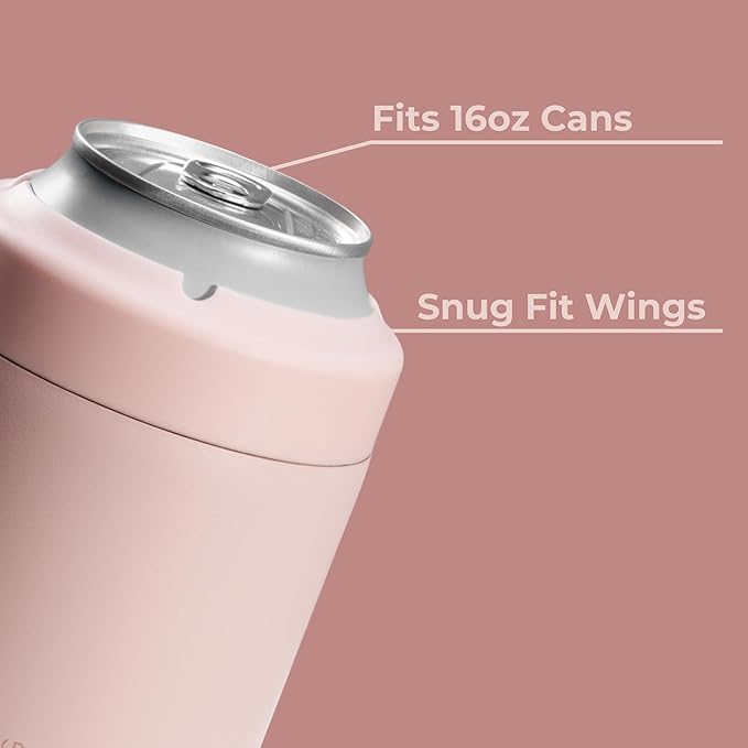HydroJug Tall Can Cooler 16 oz, Stainless Steel Can Holder, Dusty Rose