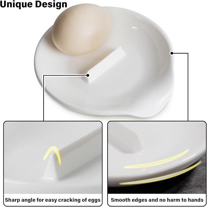 Egg Cracker Spoon Holder, Spoon Rest for Kitchen,Ceramic Spoon Holder for Stove Top, Cooking Spoon Holder,Heat Resistant Utensil Rest for Countertop
