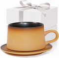 Ceramic Mug Set of 2, Coffee Mugs with Handle, 7.4 OZ Coffee Cups for Mother's Day,Thanksgiving Day, Gift for women, Dishwasher and Microwave Cups