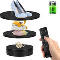 Remote Motorized Rotating Display Stand, Electric Rotating Platform with 5.74/7.08/8.66in Replacement Covers, 3 in 1 Turntable with Rechargeable Battery for Live Streaming Video Shoot Photography