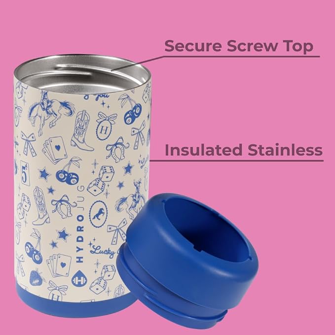 HydroJug Slim Can Cooler 12 oz, Stainless Steel Can Holder, Taffy