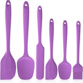 Spatulas Set of 6, Food Grade Silicone Spatulas Rubber Heat Resistant, Stainless Steel Core, Kitchen Utensils Nonstick for for Cooking, Baking and Mixing(purple)