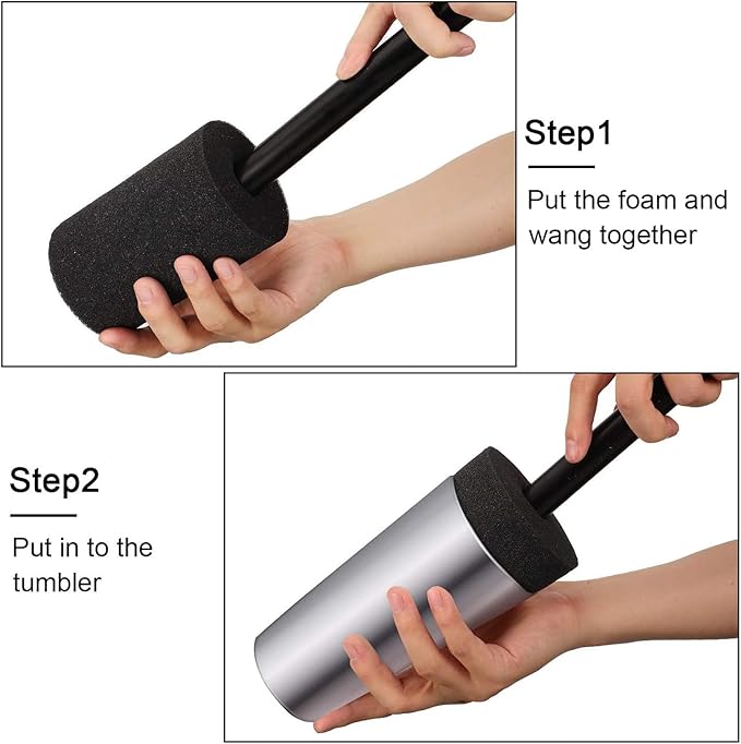 TEHAUX 4Pcs Cylindrical Sponge Foam Inserts 4.7 X 3.5 Inches Black Tumbler Turner Foam for Craft Cup Turner Machine and Water Bottle