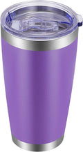 VEGOND 20oz Tumbler with Lid and Straw Stainless Steel Tumbler Cup Vacuum Insulated Double Wall Travel Coffee Mug Powder Coated Coffee Cup, Purple, 1 Pack