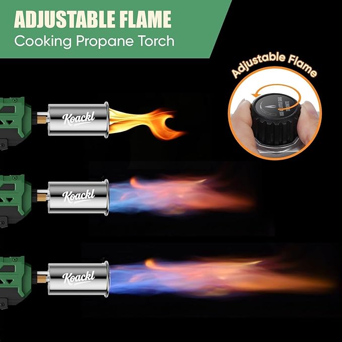 KOACKL Propane Torch Gun | Adjustable Flame Thrower Gun, Gas Welding Kits Blow Torch for Ooutdoor Welding, Campfire & Charcoal (Propane Tank Not Included)