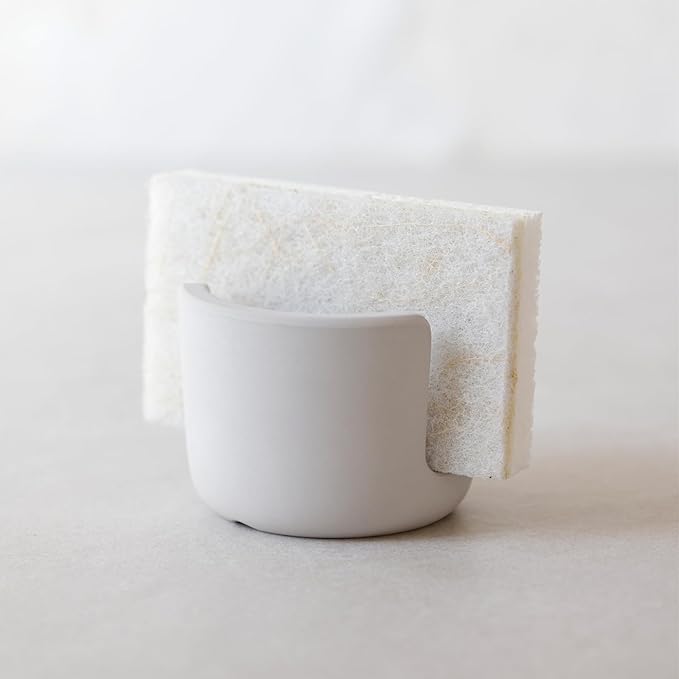 Selegna Diatomite Stone Sponge Caddy – Quick Drying Diatomaceous Earth Sink Organizer – Instant Drying Kitchen Sponge Holder for Sink – Compact Stone Sponge Holder
