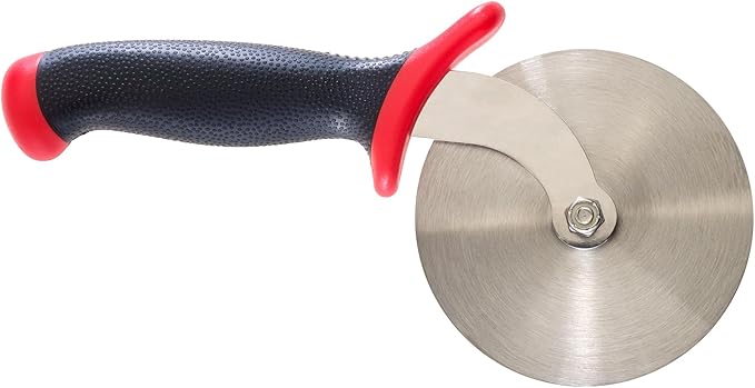 Mercer Culinary Millennia Pizza Cutter with Red Handle, 4 Inch Wheel, Stainless Steel