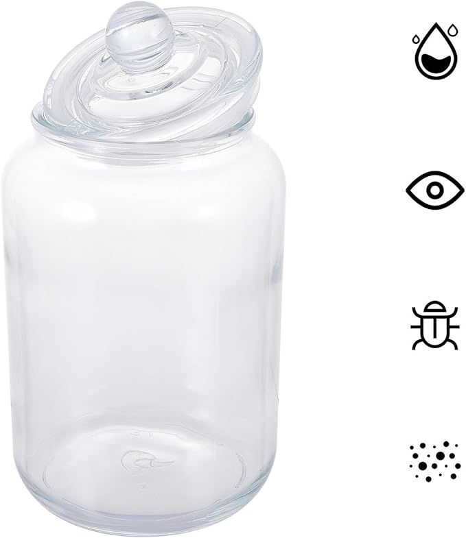 FOMIYES Glass Airtight Storage Jar 3l Food Canister for Kitchen Pantry Sealed Glass Container with Lid for Cereal Honey and Meal Prep