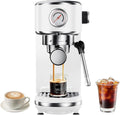 Atatix 20 Bar Espresso Machine with Milk Frother, Professional Compact Espresso Maker, Stainless Steel Coffee Machine with Precise Temp Control & 44oz Removable Water Tank for Latte, Cappuccino, White