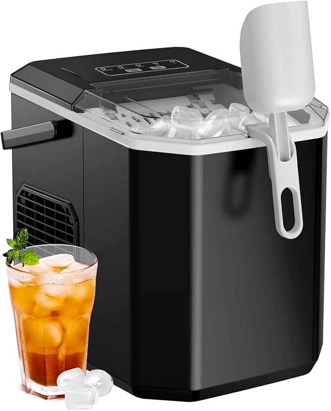 Silonn Ice Maker Countertop, Portable Ice Machine with Carry Handle & YouTheFan NFL New York Giants Spirit Series 3-Piece BBQ Set, Stainless Steel, 22" x 9"