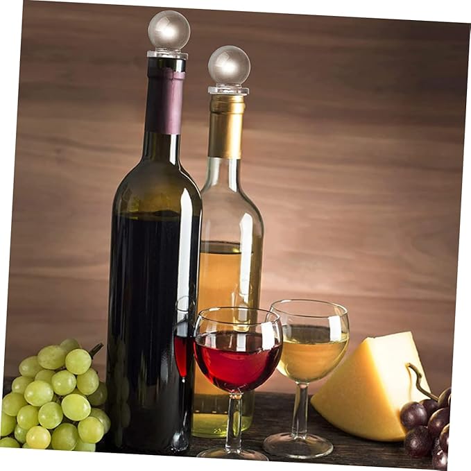 Alipis 24pcs Glass Ball Wine Stoppers Decorative Bottle Caps Food-Grade Material Vacuum Seal Function for Wine and Oil Dispensers Design for Home Use