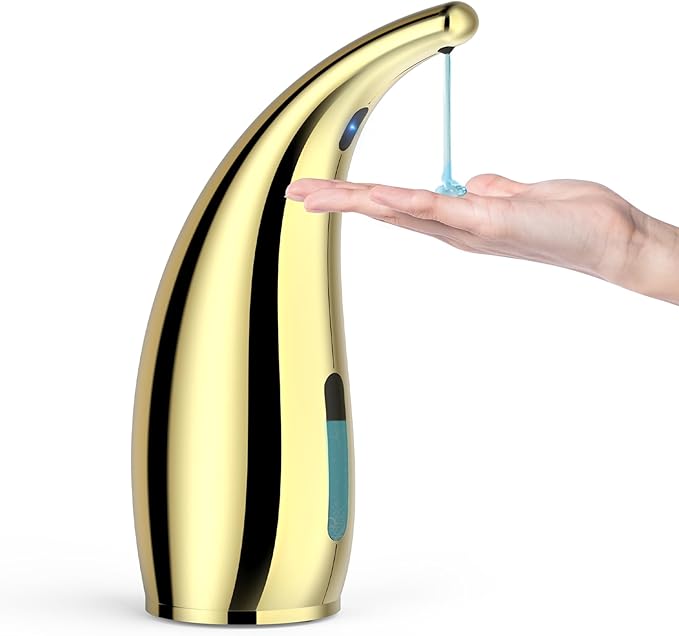 Automatic Liquid Soap Dispenser,300ML Touchless 4 Gear Adjustable（1805A Gold）