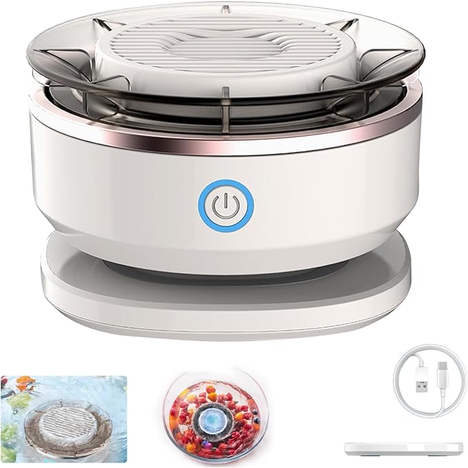 Fully Automatic Fruit and Vegetable Cleaning Machine, Titanium Cleaning electrolytic Purifier, Fresh Agricultural Product Water Dispenser, 2000mAh Abs Portable Vegetable Cleaning Device