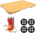 360° Rolling Tray Bamboo Appliance Slider, Appliance Sliders for Kitchen Appliances Sliding Tray for Coffee Maker Appliances Mat Easily from Under The Cabinet Natural(13.9"×9.4")