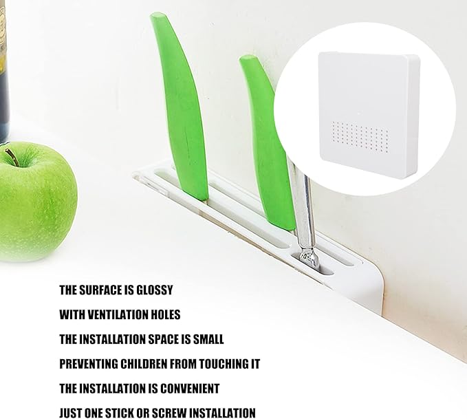 Wall Mounted Hidden Kitchen Knife Holder Prevent Injury Breathable Knife Block Home Kitchen, #911, NIZUUONEdg9bt2gupo