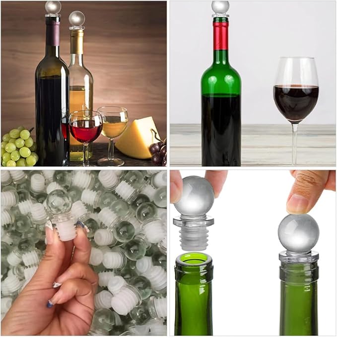 Kichvoe 24pcs Glass Bottle Stoppers Glass Wine Stoppers Multi-functional for Perfume Cosmetic Bottles Convenient Portable Design