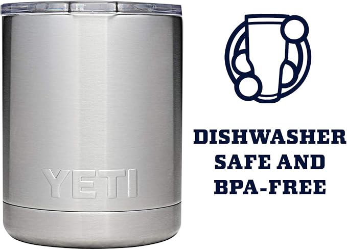 YETI Rambler 10 oz Lowball, Vacuum Insulated, Stainless Steel with MagSlider Lid