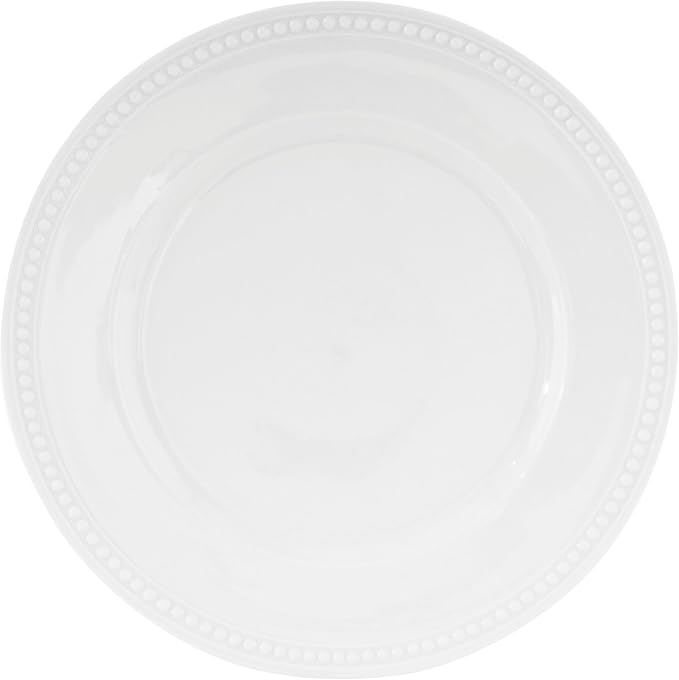 Everyday White by Fitz and Floyd, Beaded 16 Piece Dinnerware Set, Service for 4