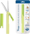 Plus Pen Style Non-Stick Compact TSA Twiggy Scissors with Cover, Green