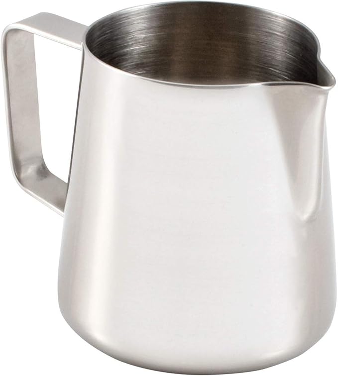 Fino Milk Frother Steaming Pitcher, Professional Quality Stainless Steel, 12-Ounce Capacity