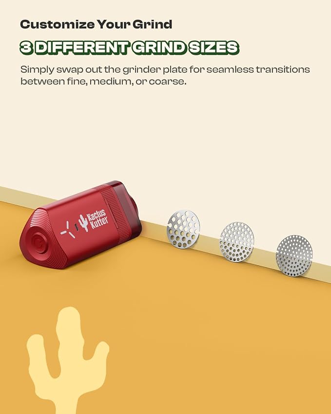 KactusKutter K2 Pro Electric Kitchen Grinder 3 Grams Automatic Spice Mill, Portable Rechargeable Grinder For Kitchen Grinding up to 3 Grams - Deep Scarlet