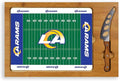 PICNIC TIME NFL Football Field Icon Glass Top Cutting Board & Knife Set, (Parawood & Bamboo)