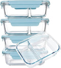 5Pack (22oz-2 Compartments with Lunch Bag) Glass Food Storage Containers with Lids for Kitchen Meal Prep, Fridge Organization, Lunch Box