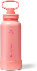 ThermoFlask Insulated Water Bottle with Spout Lid (32 oz, Sunkissed Coral) - Leakproof, Stainless Steel Water Bottle for Cold & Hot Drinks, Travel & Daily Hydration
