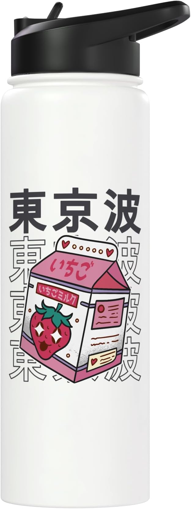 Kawaii Strawberry Milk Carton Japanese Aesthetic Teen Anime Stainless Steel Insulated Water Bottle