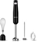 Cordless Hand Blender, 12V Rechargeable Immersion Blender with Brushless Motor, 60+ Bowls per Charge, 2-Blade, Auto Lock, Whisk & Frother for Soup, Smoothies, Baby Food