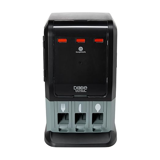 DIXIE ULTRA® SMARTSTOCK® MINI TRI-TOWER CUTLERY DISPENSER BY GP PRO (GEORGIA-PACIFIC), SERIES-T, BLACK, DUSSTDSP3MINI