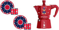 Bialetti Moka Express Iconic Italian Stovetop Espresso Maker (Red/Blue, 3 Cups Set)
